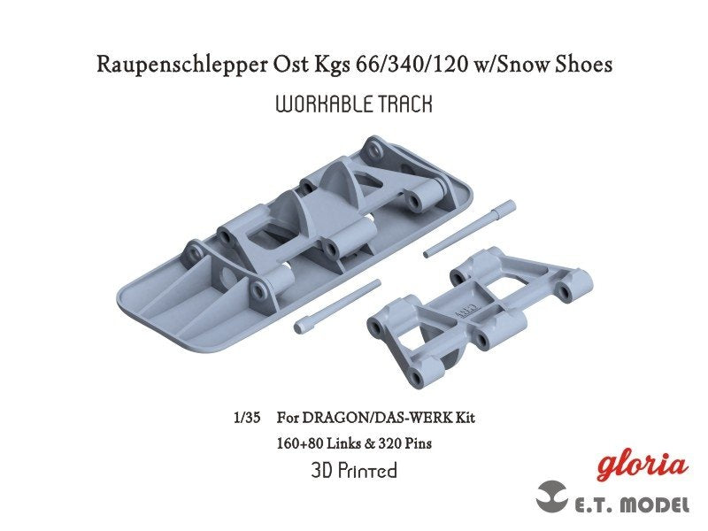 ET Model P35-030 Raupenschlepper Ost Kgs 66/340/120 avec chenilles fonctionnelles (impression 3D) 1/35