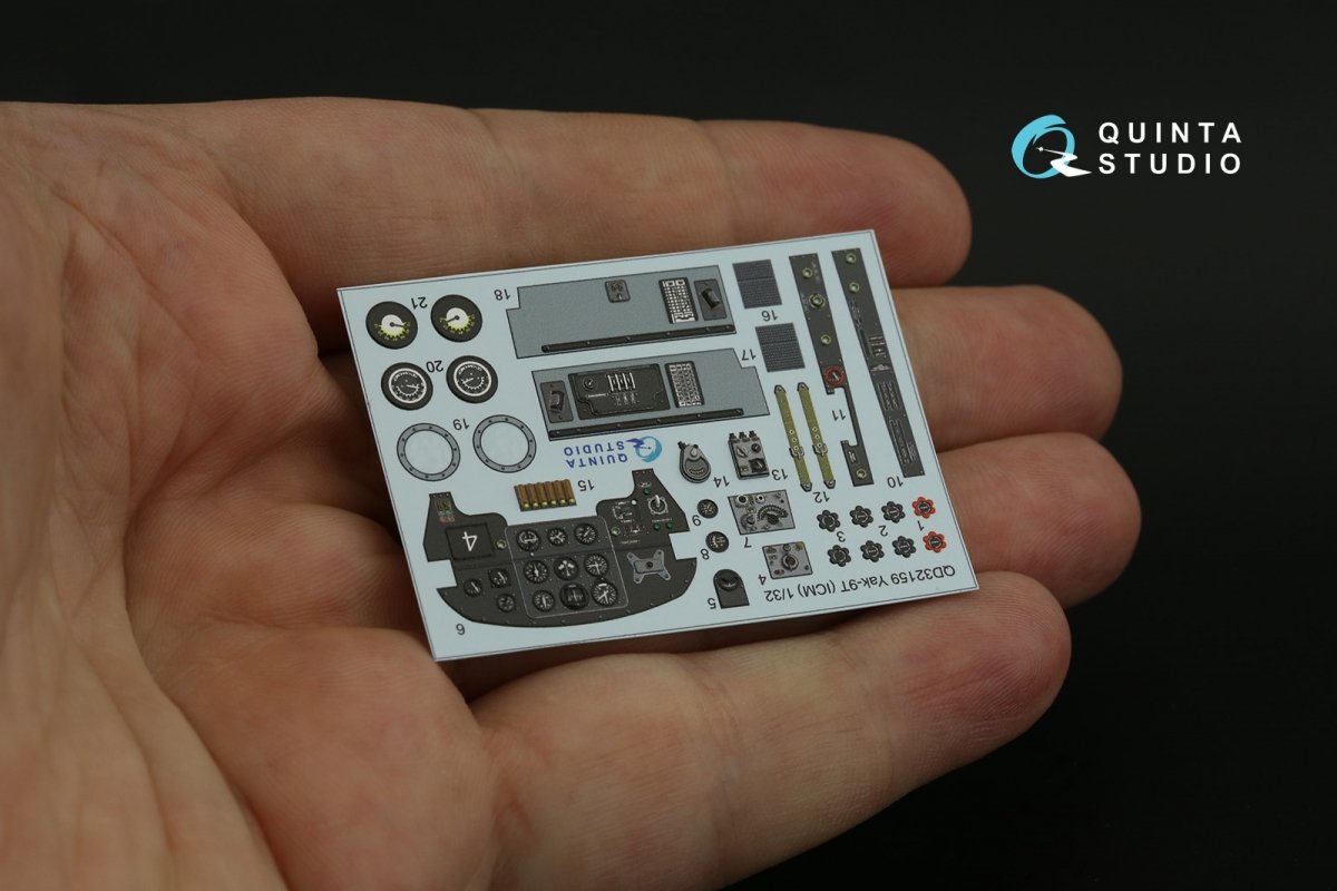 Intérieur imprimé en 3D et coloré sur papier décalcomanie (ICM) pour le Yak-9 T/K de Quinta Studio QD32159, échelle 1/32  – image 9