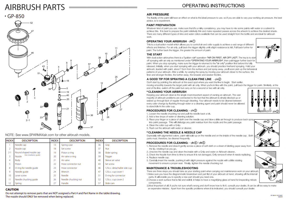 Pistolet à peinture Sparmax GP-850 - Buse de 0,5 mm – image 2