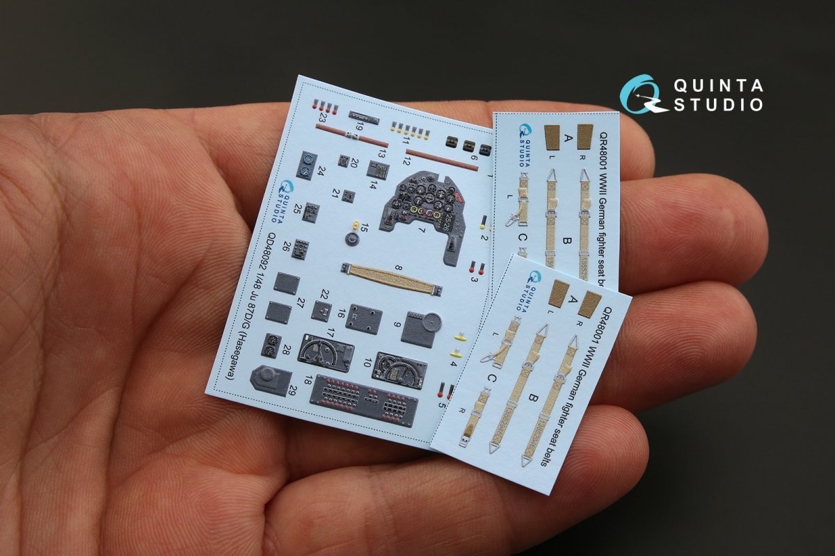 Intérieur imprimé en 3D et coloré sur papier décalcomanie Quinta Studio QD48092 Ju 87D/G (pour maquette Hasegawa) 1/48 – immagine 2