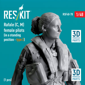 RESKIT RSF48-0078 Rafale (C, M) pilote féminine (position debout - type 2) (1 pièce) (Impression 3D) 1/48 – Bild 3