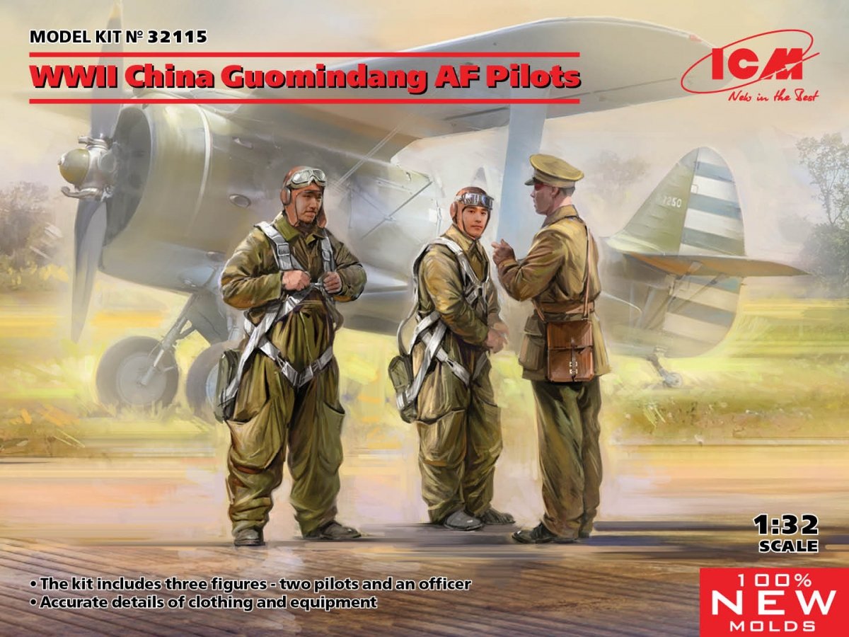 ICM 32115 Pilotes de l'armée de l'air Guomindang chinoise de la Seconde Guerre mondiale, échelle 1/32