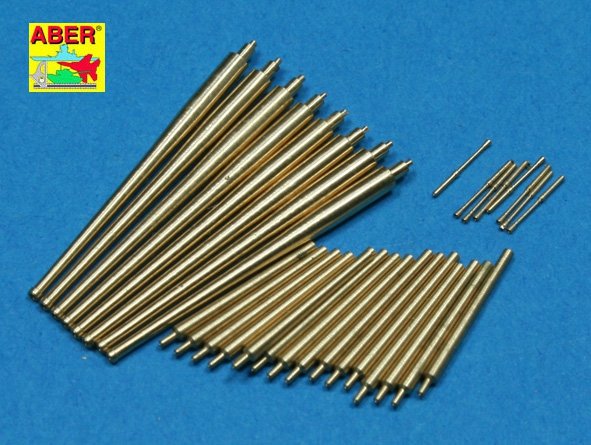 Aber 350L-50 Jeu de canons 203 mm x 8 ; 100 mm x 16, 37 mm x 8 pour croiseurs lourds de classe Pola de la marine italienne (1/350)