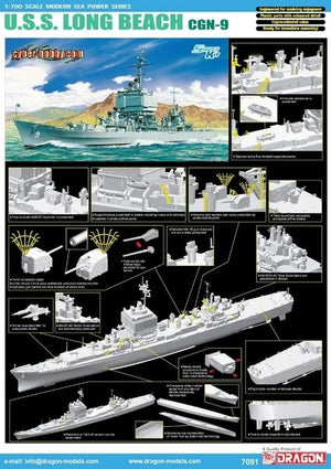 Dragon 7091 USS Long Beach CGN-9 1/700