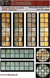 Accessoires imprimés RT-Diorama 35749 : Vitres d'usine « larges » 1/35