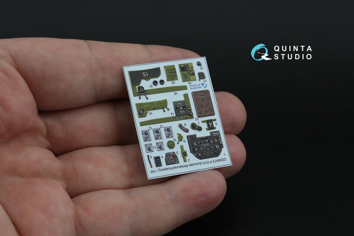 Intérieur coloré imprimé en 3D sur papier décalcomanie Quinta Studio QD48473 P-51A (Accurate Miniatures/Academy) 1/48 – immagine 6