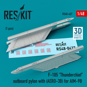 RESKIT RS48-0427 Pylône extérieur F-105 « THUNDERCHIEF » (AERO-3B) pour AIM-9B (IMPRIMÉ EN 3D) 1/48