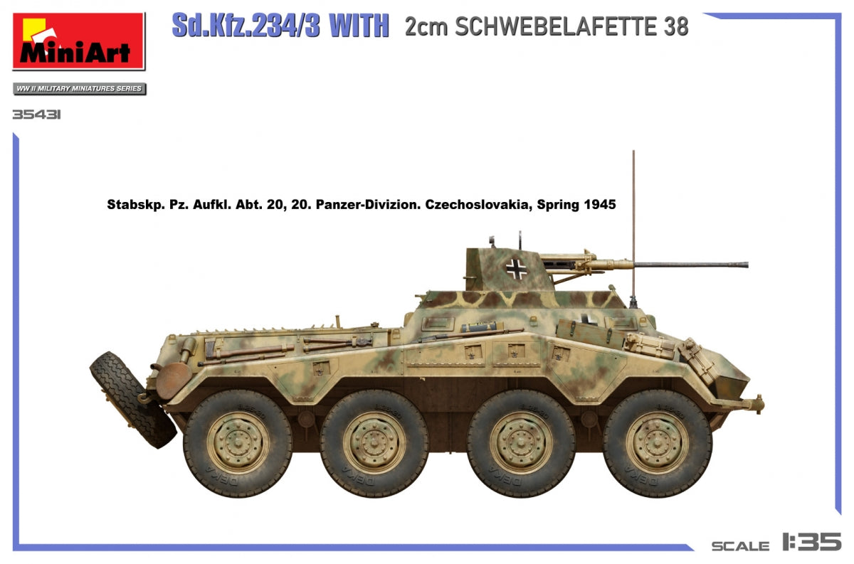 MiniArt 35431 Sd.Kfz.234/3 Avec 2cm Schwebelafette 38 1/35 – immagine 14