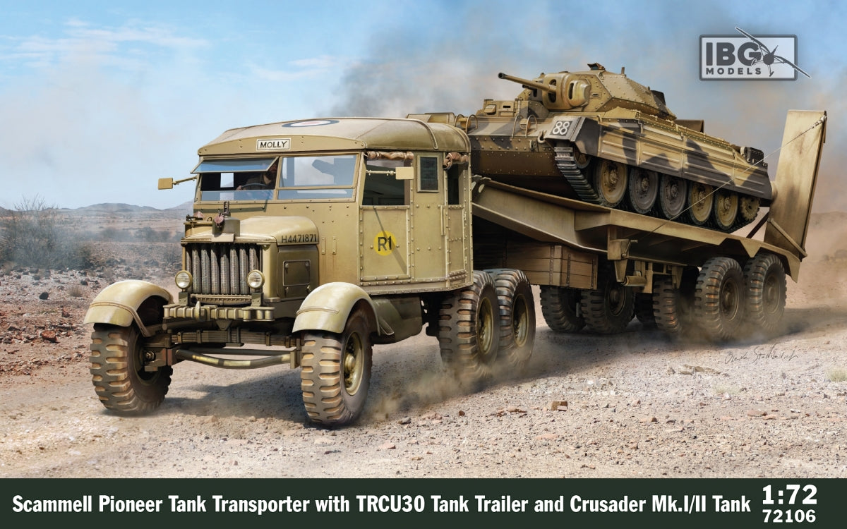 IBG 72106 Transporteur de chars Scammell avec remorque TRCU30 et Crusader Mk.I/II (2 en 1) 1/72