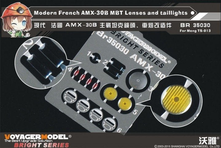 Lentilles et feux arrière pour char de combat principal français moderne AMX-30B (modèle Voyager BR35030) pour Meng (pour MENG TS-013) à l&amp;#39;échelle 1/35