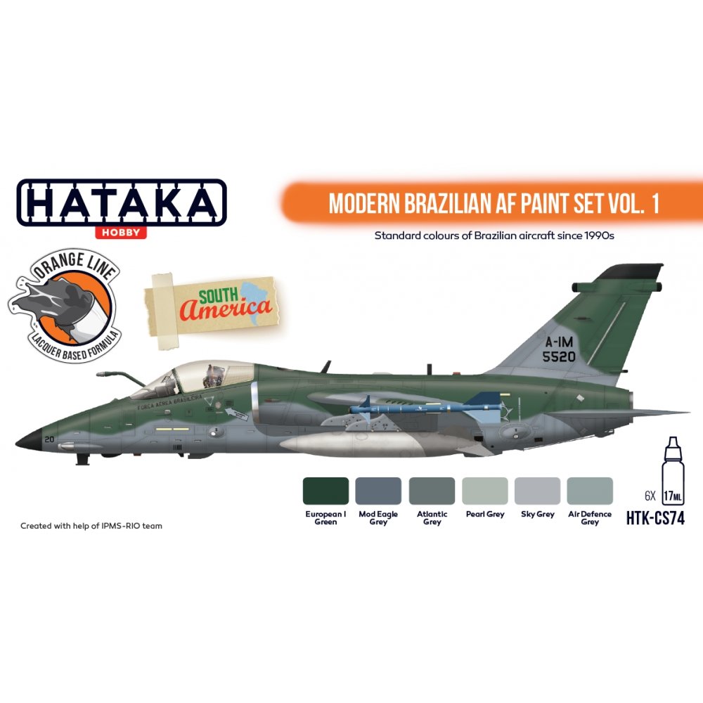 Coffret de peinture Hataka HTK-CS74 Modern Brazilian AF vol. 1 (6x17ml) – image 2