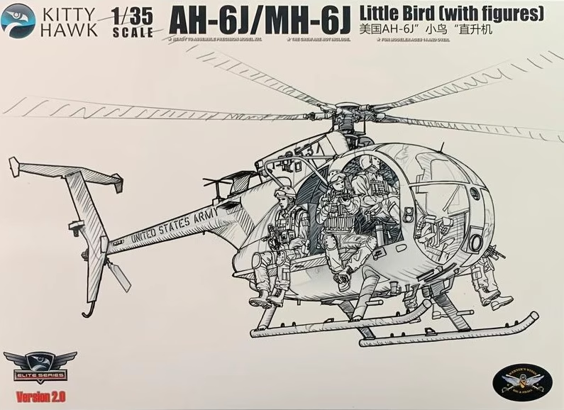 Kitty Hawk 50004 AH-6J/MH-6J Little Bird (avec figurines) version 2.0 1/35 