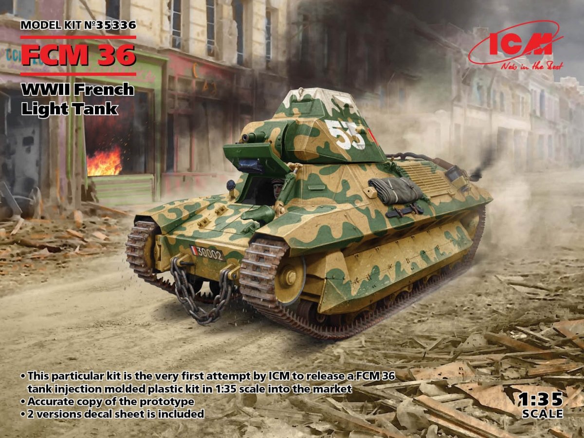 ICM 35336 FCM 36, char léger français de la Seconde Guerre mondiale, échelle 1/35