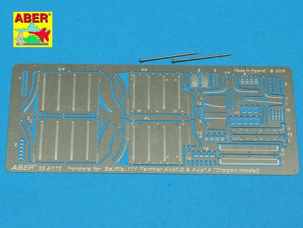 Aber 35A110 Ailes avant pour char moyen allemand Panther Ausf.A/D (1/35)