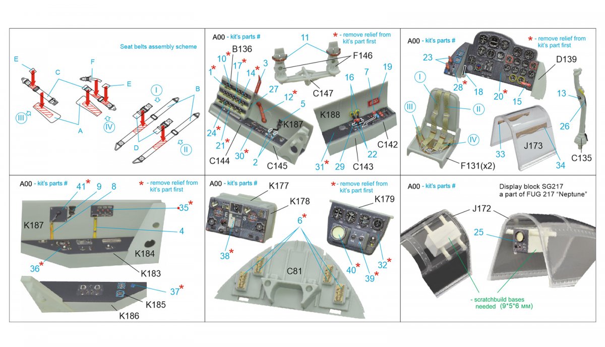 Intérieur imprimé en 3D et coloré sur papier décalcomanie (Revell) Quinta Studio QD32074 Me 262B1a/U-1 1/32 – Bild 2