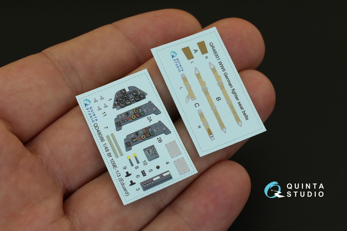 Intérieur imprimé en 3D et coloré sur papier décalcomanie Quinta Studio QD48086 Bf 109E-1/E-3 (pour kit Eduard) 1/48 – immagine 2