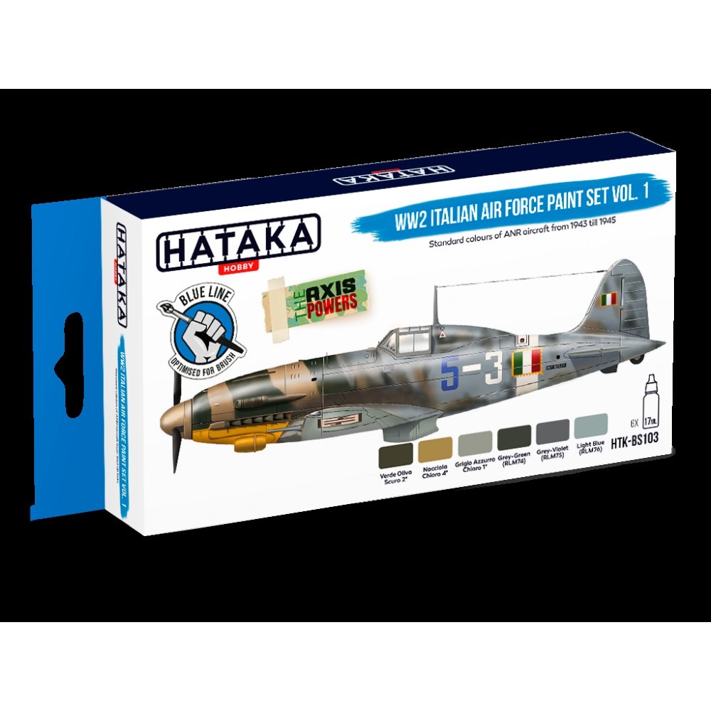 Hataka HTK-BS103 « Coffret de peinture pour l&amp;#39;armée de l&amp;#39;air italienne de la Seconde Guerre mondiale, vol. 1 » (6 x 17 ml) – immagine 2