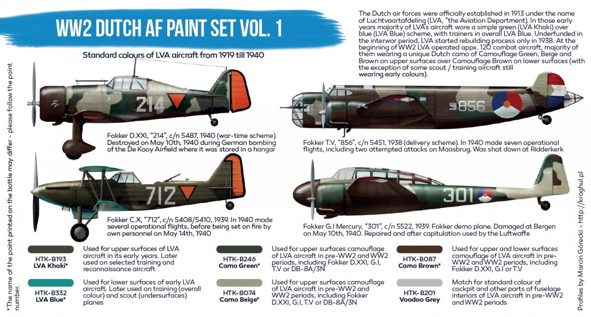 Hataka BS107 WW2 Kit de peinture néerlandais AF Vol. 1 coffret 6x17 ml – image 3