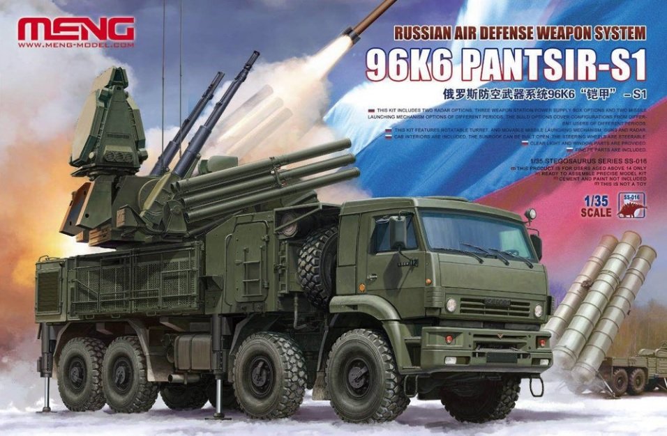 Maquette Meng SS-016 du système d'arme de défense aérienne russe 96K6 Pantsir-S1 à l'échelle 1/35