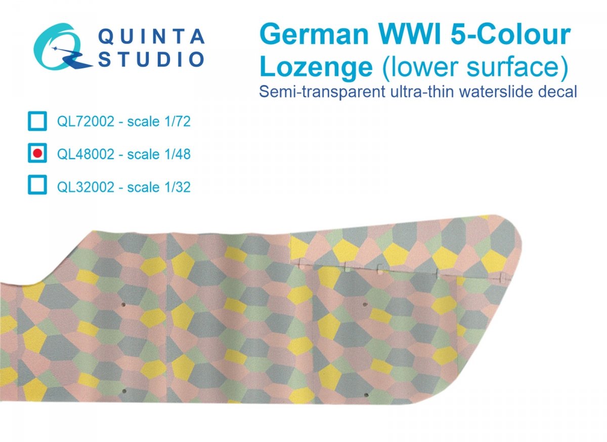 Quinta Studio QL48002 Losange allemand 5 couleurs de la Première Guerre mondiale (surface inférieure) 1/48