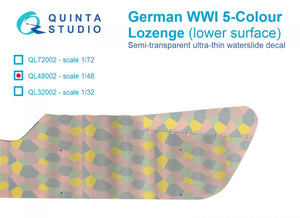 Quinta Studio QL48002 Losange allemand 5 couleurs de la Première Guerre mondiale (surface inférieure) 1/48