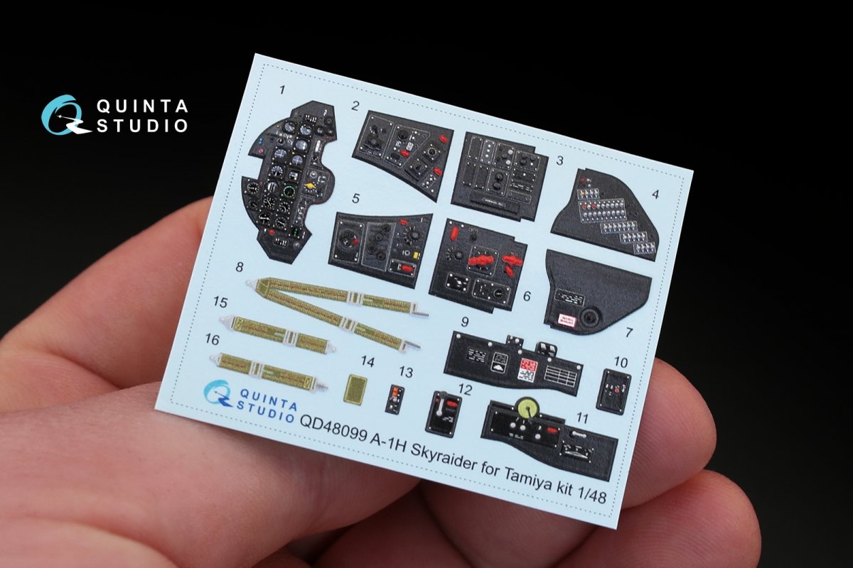 Intérieur imprimé en 3D et coloré sur papier décalcomanie Quinta Studio QD48099 A-1H (pour maquette Tamiya) 1/48 – immagine 2