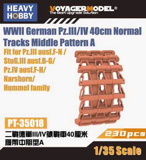 Heavy Hobby PT35018 Char allemand Pz.III/IV de la Seconde Guerre mondiale, chenilles normales de 40 cm, motif A, échelle 1/35