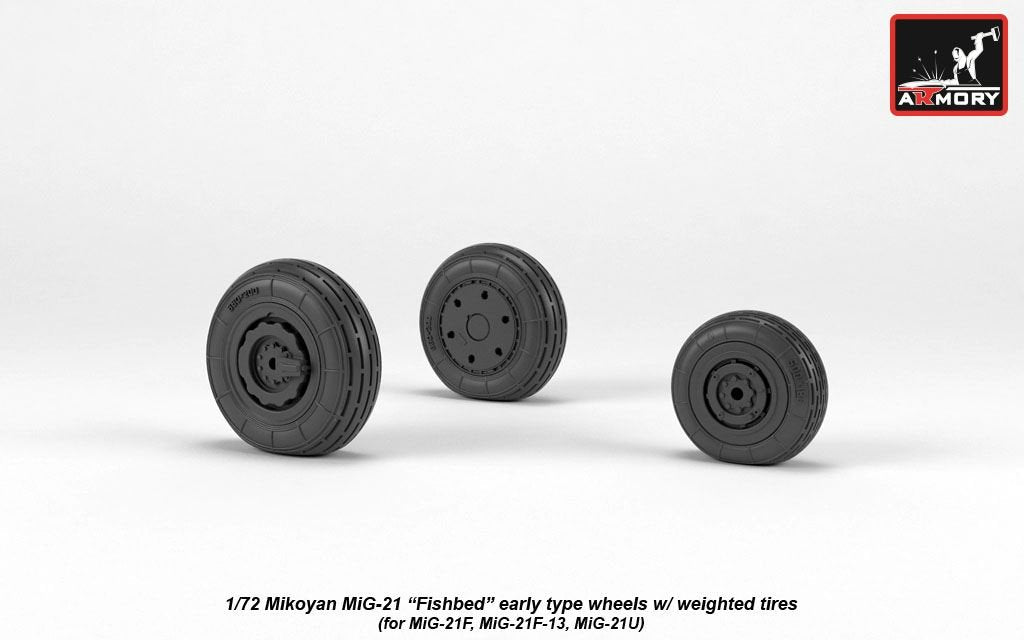 Armory Models AW72048 Roues Fishbed pour Mikoyan MiG-21 avec pneus lestés, échelle 1/72 (début de la production) – image 5