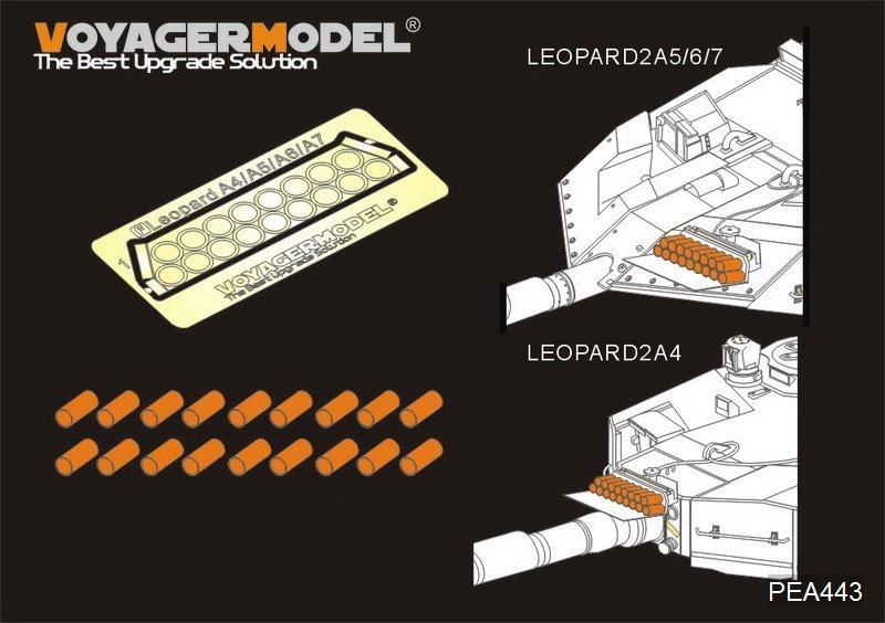 Modèle Voyager PEA443 Dispositif d'entraînement à l'efficacité du canon principal simulé du char allemand moderne Leopard 2A4/A5/A6/A7 (GP) à l'échelle 1/35