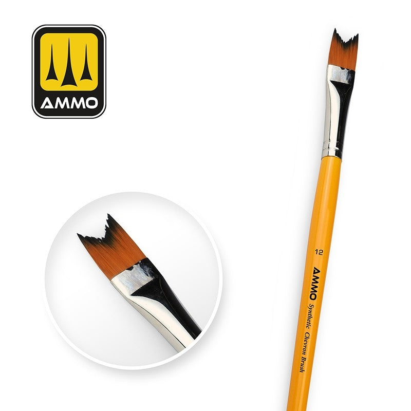 Brosse synthétique à chevrons AMMO de Mig Jimenez 8588 12