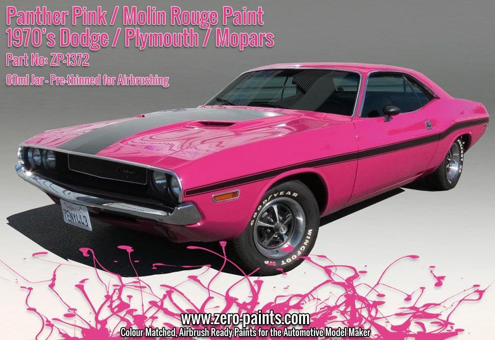 Peinture Zero Paints ZP-1372 Rose Panthère / Rouge Moulin - Dodge, Plymouth, Mopar des années 70, 60 ml – image 3