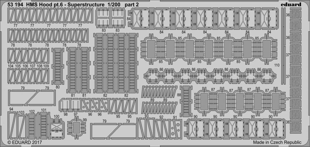 Eduard 53194 HMS Hood partie 6 superstructure TRUMPETER 1/200 – image 2