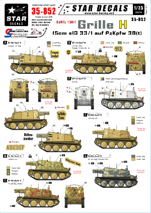 Star Decals 35-852 Calandre Ausf H Sdkfz 138/1 1/35