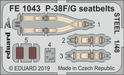 Ceintures de sécurité Eduard FE1043 P-38F/G en acier, échelle 1/48, Tamiya