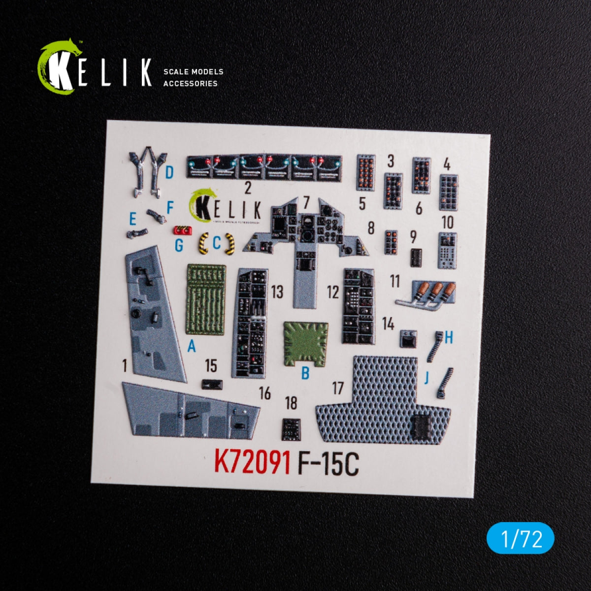 KELIK K72091 F-15C - décalcomanies 3D intérieures pour kit FineMolds au 1/72 – Bild 3