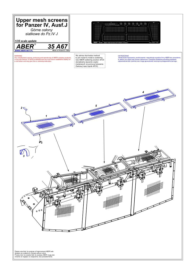 Aber 35A067 Jupes supérieures pour Panzer IV, Ausf.J (1/35)  – image 4