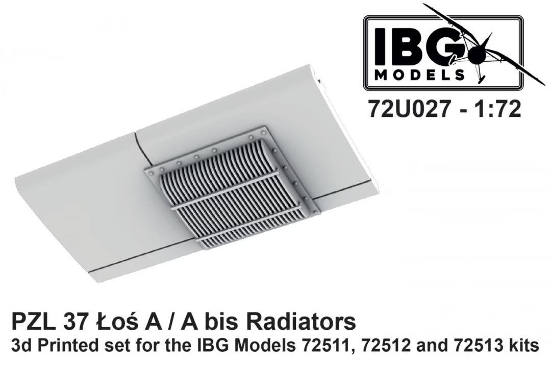 IBG 72U027 PZL 37 Łoś A/A bis Radiateurs - Ensemble imprimé en 3D 1/72