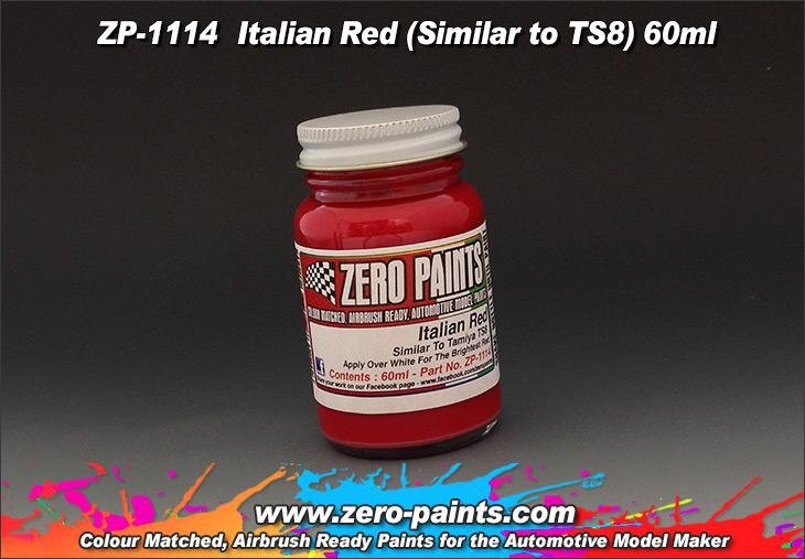 Peinture rouge italienne Zero Paints ZP-1114 (similaire à TS8) 60 ml