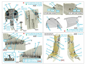 Intérieur imprimé en 3D et coloré sur papier décalcomanie Quinta Studio QD32194 AV-8B Harrier II tardif (Trumpeter) 1/32 – image 2