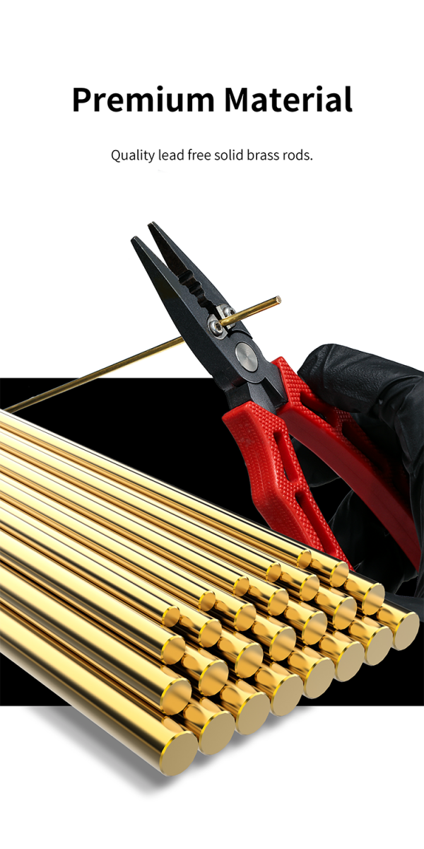 Tiges en laiton DSPIAE BB-0.5 pour modélisme 0,5 mm (8 pièces) / Tiges en cuivre – image 2
