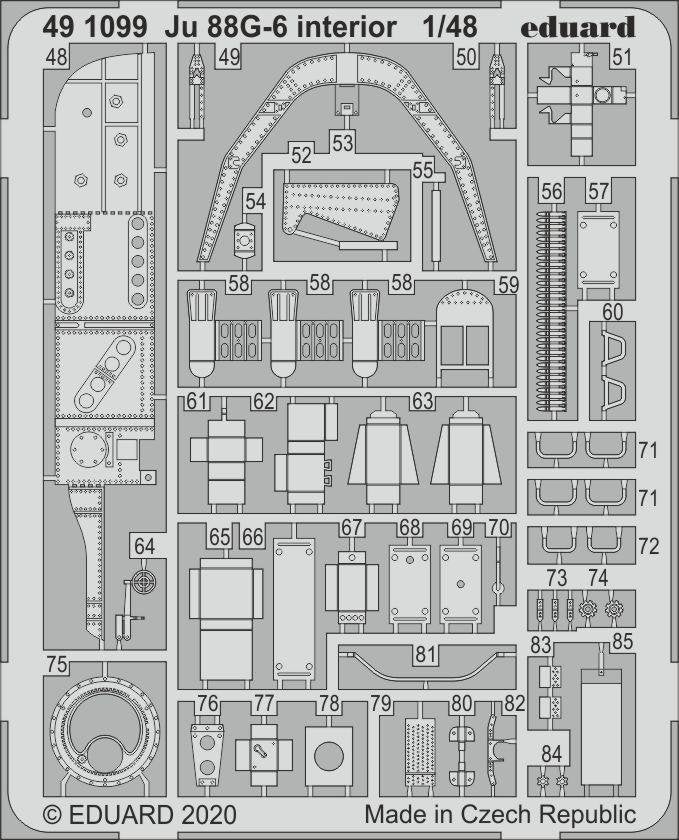 Eduard 491099 Ju 88G-6 intérieur 1/48 DRAGON – Bild 2