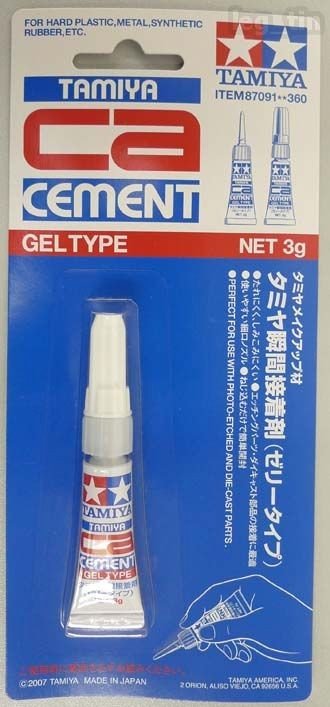 Ciment gel Tamiya 87091 CA, type 3 g