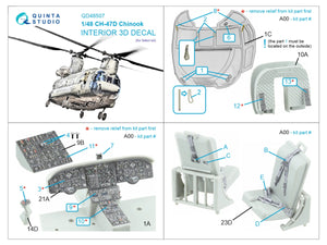 Intérieur coloré imprimé en 3D sur papier décalcomanie Quinta Studio QD48507 CH-47D (Italeri) 1/48 – image 13