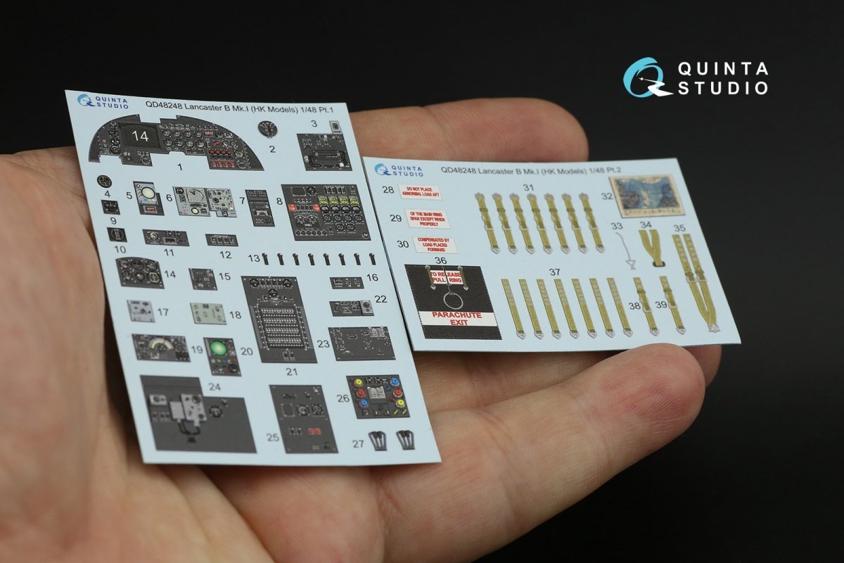 Intérieur imprimé en 3D et coloré sur papier décalcomanie Quinta Studio QD48248 Lancaster B Mk.I (HK Models) 1/48 – immagine 2