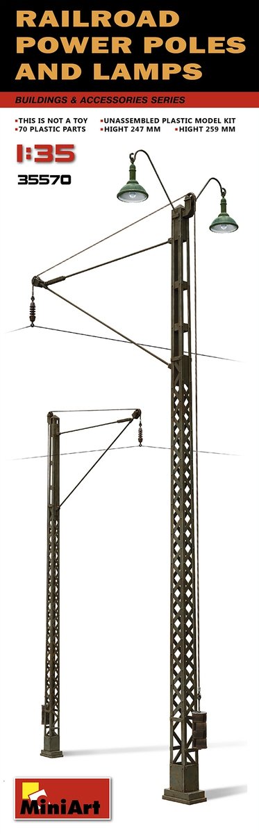 MiniArt 35570 LAMPES FERROVIAIRES / POTEAUX ÉLECTRIQUES 1/35