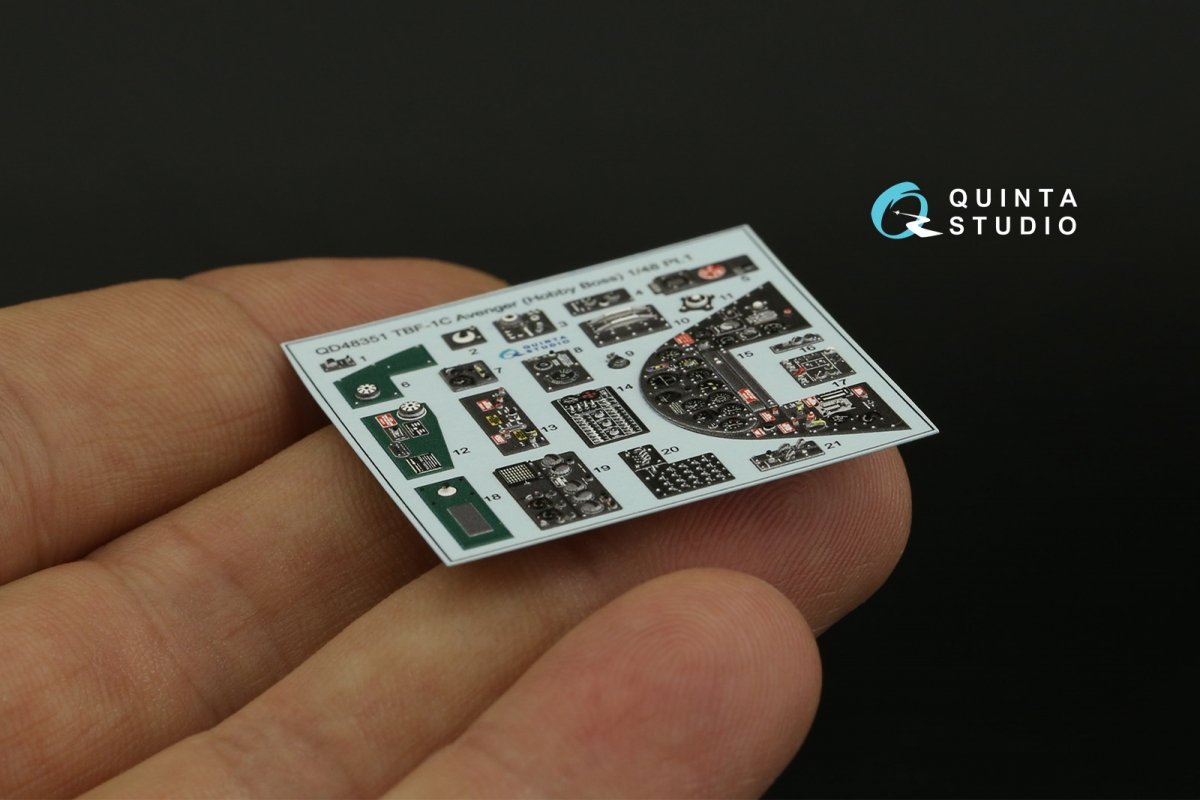 Intérieur imprimé en 3D et coloré sur papier décalcomanie Quinta Studio QD48351 TBF-1C (Hobby Boss) 1/48 – image 4