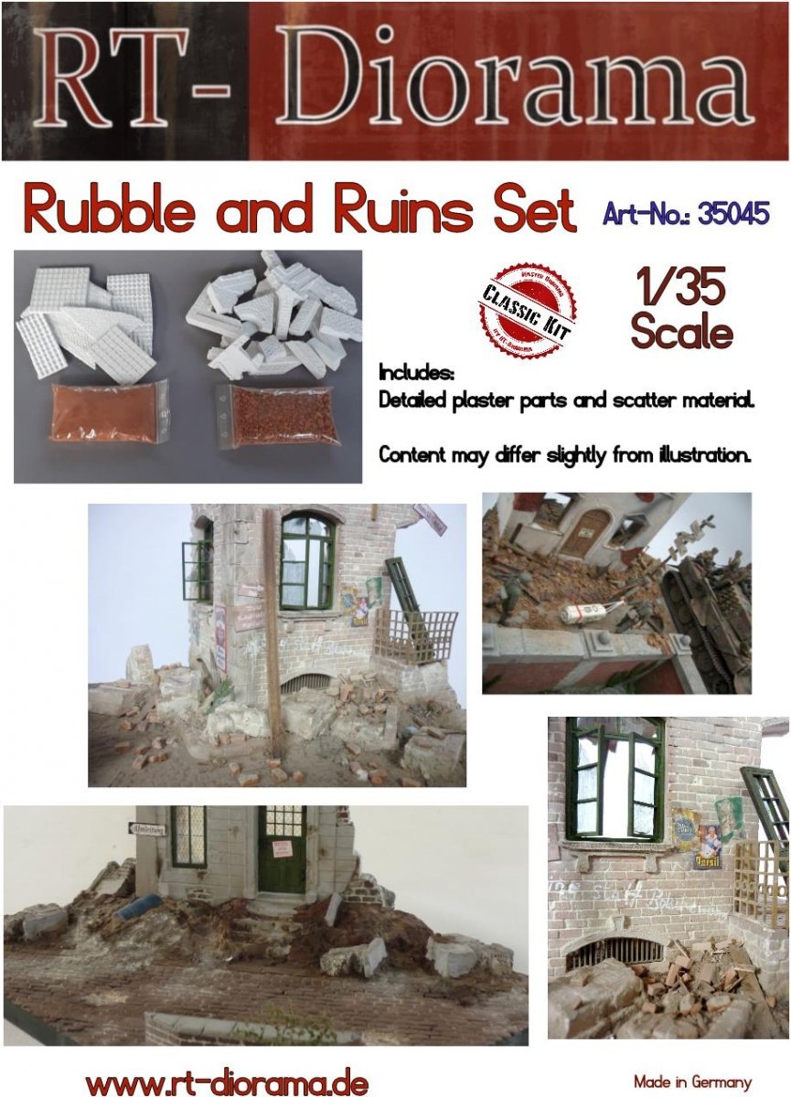 RT-Diorama 35045 Ensemble de décombres et de ruines 1/35