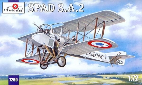Modèle A 07260 SPAD A2 Biplan français de la guerre civile américaine, échelle 1/72