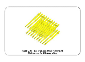 Aber 350L-25 Ensemble de 20 canons de 28 mm (1,1 pouce) L/75Mk.1 pour navires de l&amp;#39;US Navy (1/350) – immagine 6