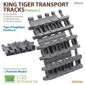 T-Rex Studio TR85054 Chenilles de transport King Tiger, motif 2, échelle 1/35